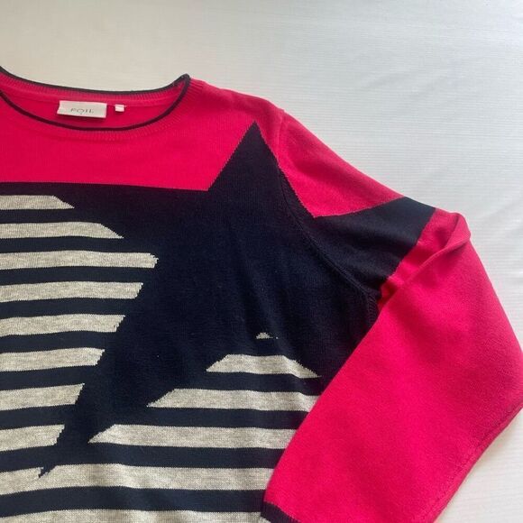 FOIL Star Pullover Stripe Sweater Size Large - Picture 2 of 11